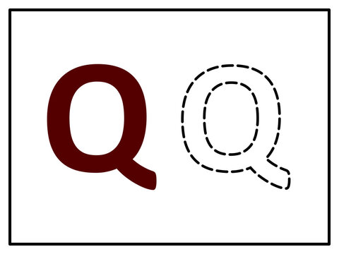 Vector illustration of alphabet template with cutting outline for DIY craft or education
