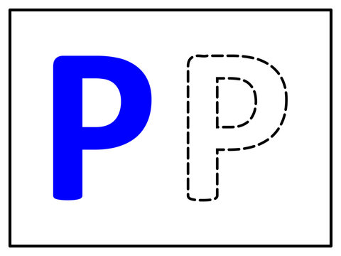 Vector illustration of alphabet template with cutting outline for DIY craft or education