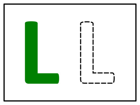 Vector illustration of alphabet template with cutting outline for DIY craft or education