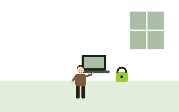 Woman checking a secure website padlock on her laptop