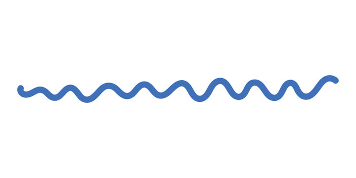 Blue wavy line doodle icon vector design element