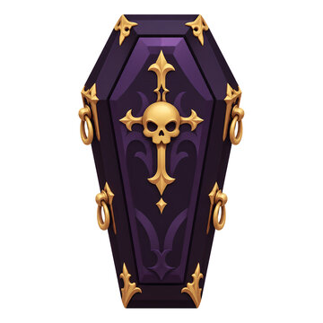 Ornate Gothic Purple Coffin Emblem