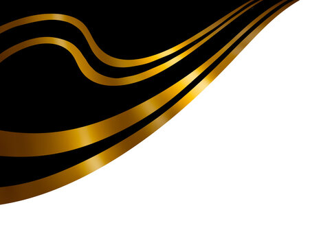 Abstract Golden Wavy Lines Certificate Corner Background