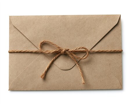 Brown Envelope with Twine Bow