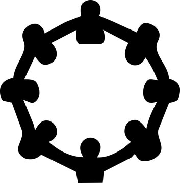 International Week of Science and Peace symbol featuring black silhouette figures holding hands in a circular formation
