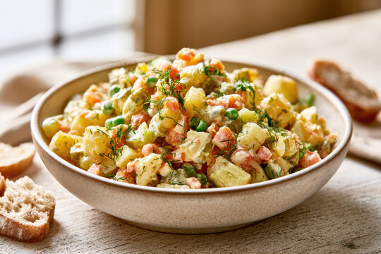 Traditional Polish Vegetable Salad Salatka Jarzynowa