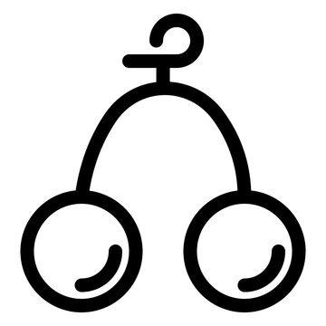 Cherry Twin Fresh Sweet Fruit Line Icon