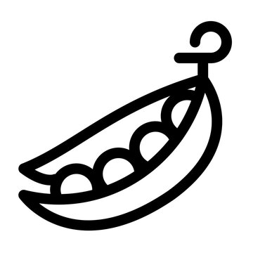 Pea Pod Green Peas Vegetable Line Icon
