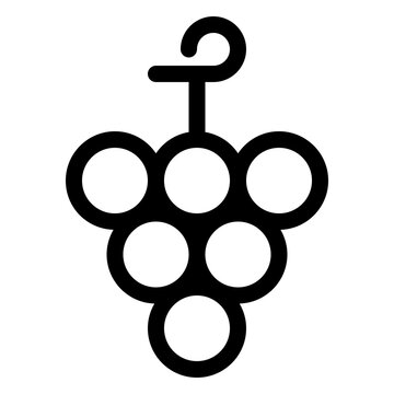 Grape Cluster Fresh Purple Fruit Line Icon