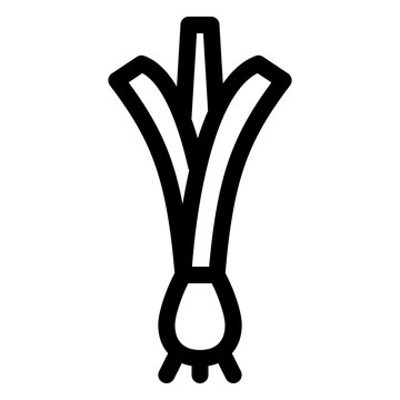 Leek Spring Onion Green Vegetable Line Icon