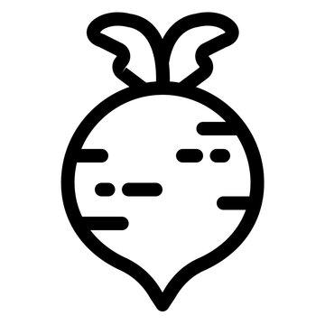 Turnip Radish Root Organic Vegetable Line Icon