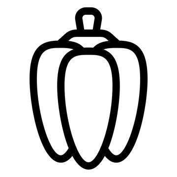 Paprika Bell Pepper Sweet Capsicum Line Icon