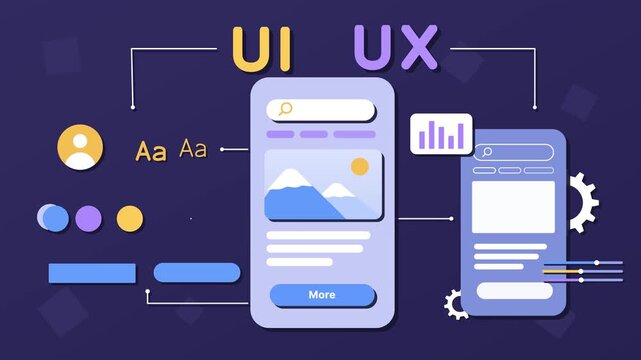 Modern user interface and user experience design concept with mobile application wireframe layout