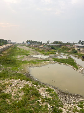 Landscape View of a Drying Riverbed