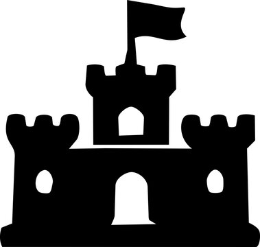 Hari Pahlawan Indonesian castle icon silhouette representing national pride bravery and historical struggle in minimalist black design