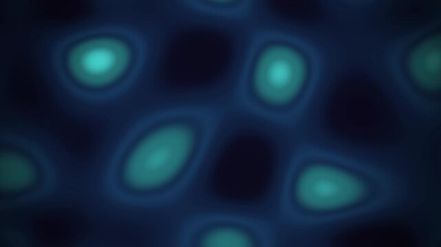 Abstract teal shapes glowing on a dark blue background