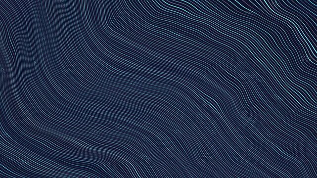 Abstract cyan wave lines flowing on a dark navy background