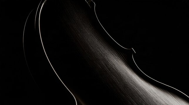 Classical Wooden Violin Illuminated by Subtle Edge Lighting in Moody Darkness