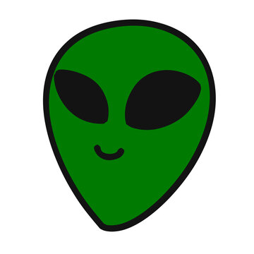 green alien face Illustration