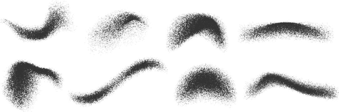 Noise Grain Texture Wavy Scaterred Set Isolated Background.