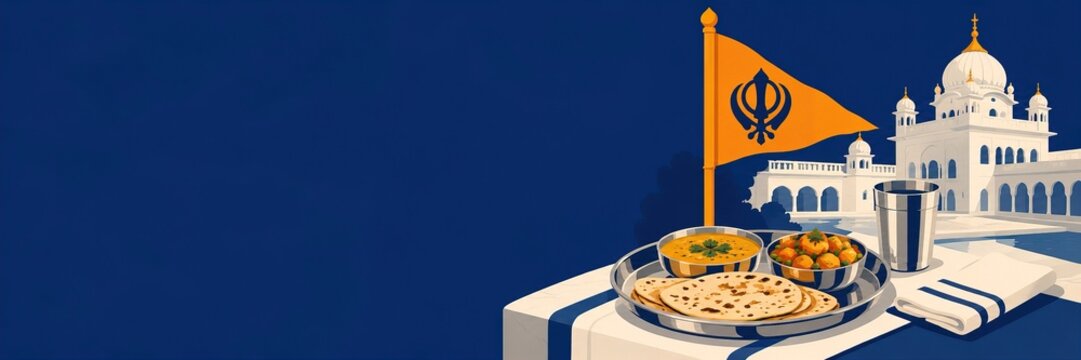 Gurpurab Langar with Nishan Sahib