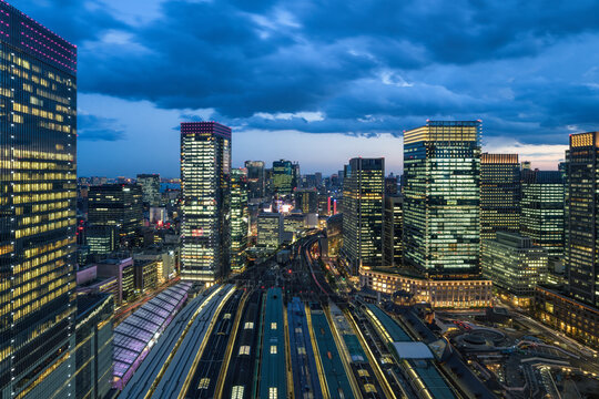 Tokyo Station at night, Tokyo, Japan