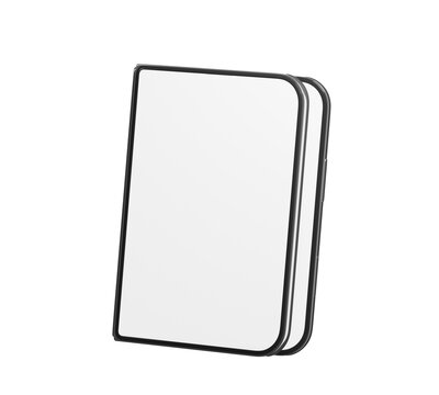 Blank acrylic display stand with black border on black background