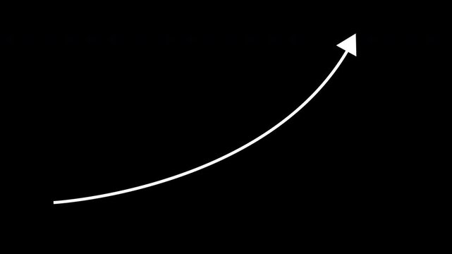 financial statistics chart bars arrow up, increase graph, increase market, white arrow rising up, upward trend arrow, business analysis and market Improve concepts animation, 4k video