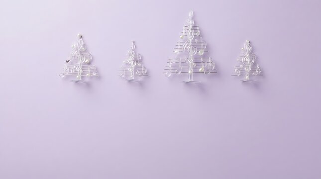 Minimalist arrangement of white ceramic perfume bottles on a soft lavender background