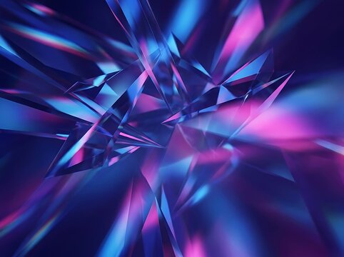 Abstract Crystal Background Blue Pink Glass Refraction Geometric Shape