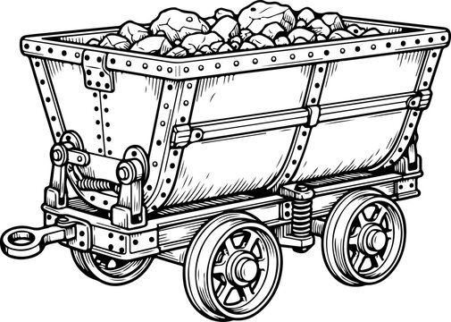 Mine cart vector illustration