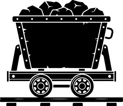 Mine cart vector illustration