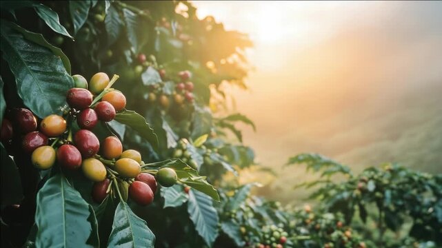 Coffee beans on tree