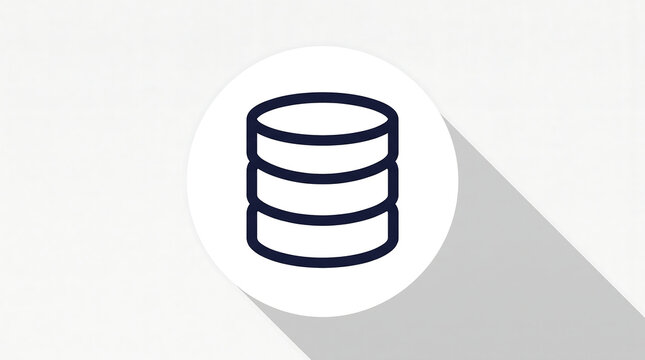 Database icon with server storage symbol isolated on transparent background
