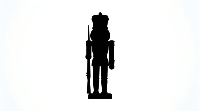 Christmas Christmas nutcracker silhouette on white background isolated ideal for holiday cards banners and Silhouette