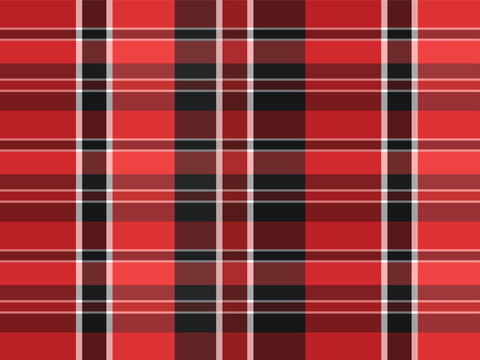 Red and black tartan plaid pattern for classic lumberjack style design.