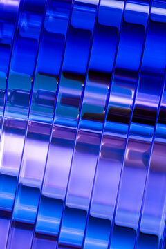Cobalt blue 3D reflective mosaic representing digital transformation and automation