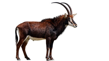 Majestic sable antelope with curved horns, isolated on transparent background © Vasilis