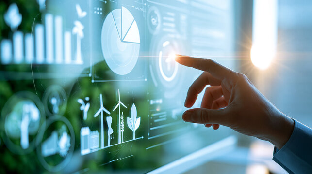 Hand selecting a sustainable investment option