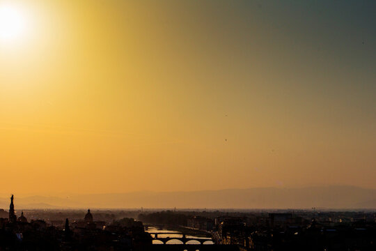 Sunset at Florence, Italy, Seen From Michangelo Point