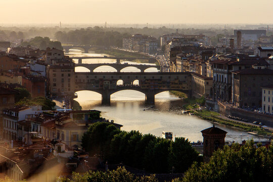 Sunset at Florence, Italy, Seen From Michangelo Point