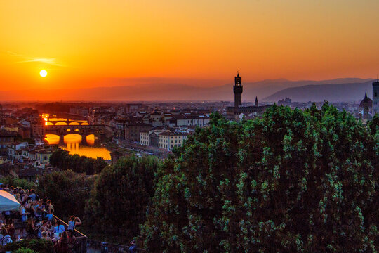 Sunset at Florence, Italy, Seen From Michangelo Point