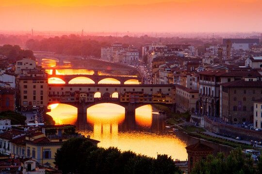 Sunset at Florence, Italy, Seen From Michangelo Point