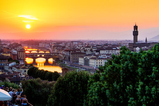 Sunset at Florence, Italy, Seen From Michangelo Point