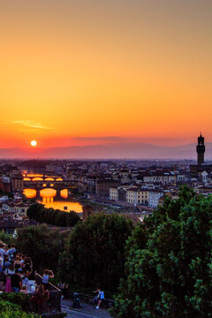 Sunset at Florence, Italy, Seen From Michangelo Point