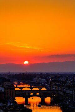 Sunset at Florence, Italy, Seen From Michangelo Point