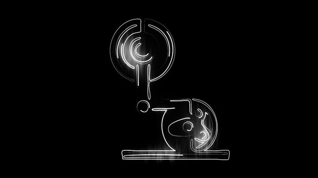 Abstract white light trails on black background