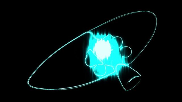 Cyan glowing energy waveform on black