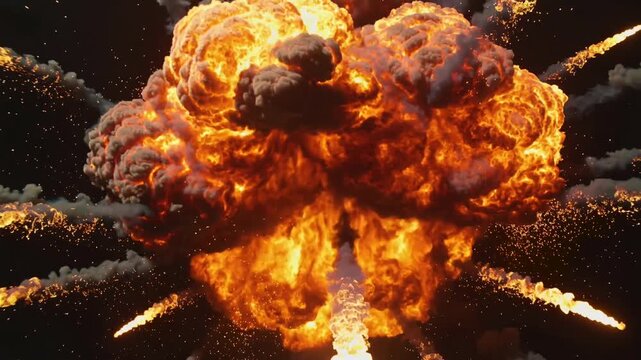 Massive Fireball Explosion 