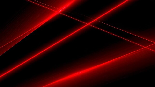 Red laser beams move across a black background, shifting their angles and crossing as the light patterns change over time.